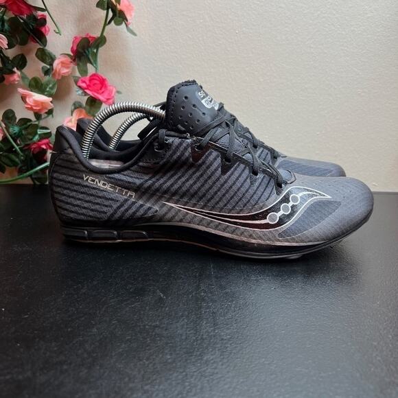 Saucony Vendetta 2 Track & Field Spikes Men’s 10 Gray Black Racing Shoes ? main image 9